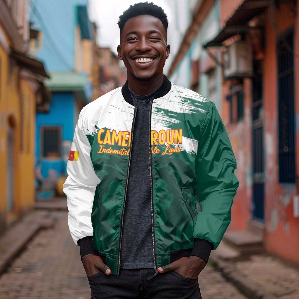 Afro Basketball Custom Cameroon Bomber Jacket Come On Indomitable Lions - African Pride