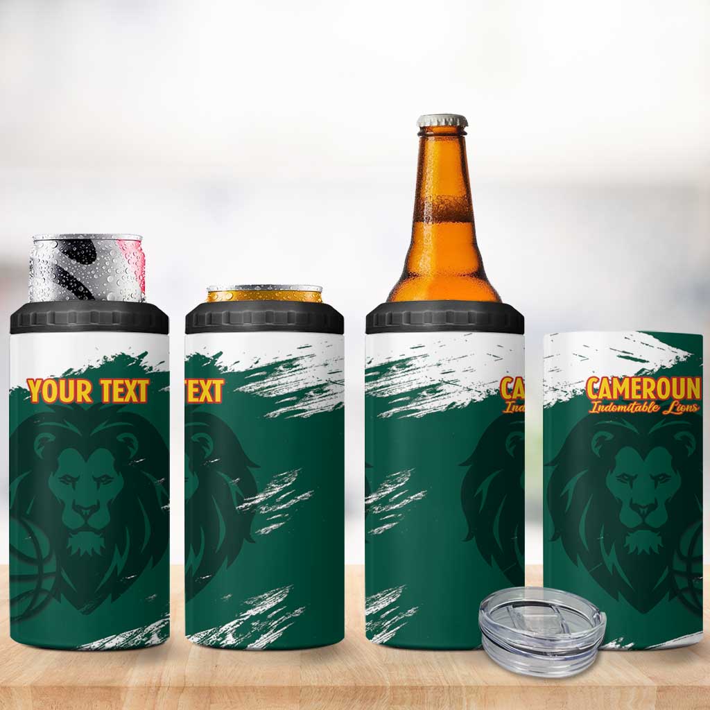 Afro Basketball Custom Cameroon 4 in 1 Can Cooler Tumbler Come On Indomitable Lions - African Pride