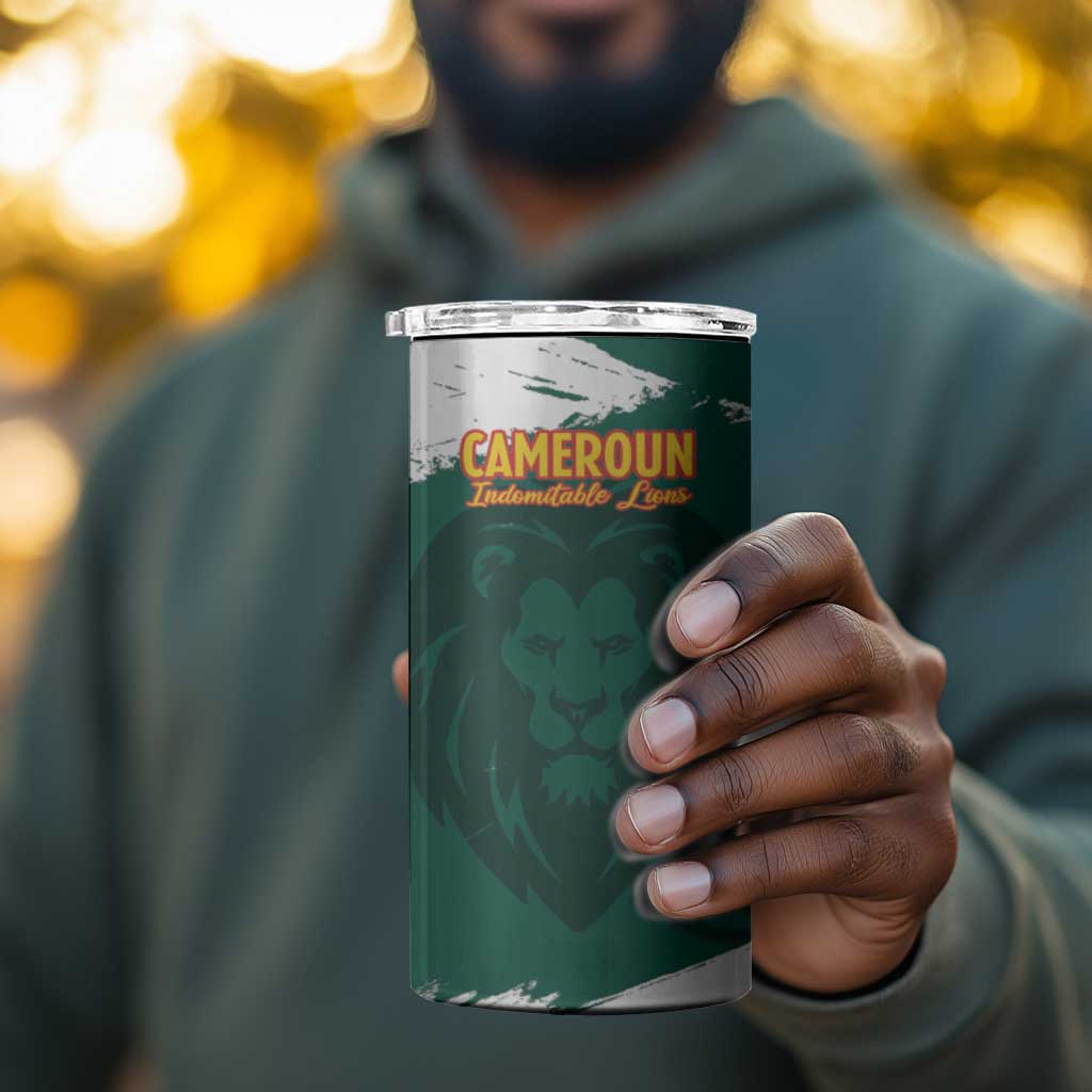 Afro Basketball Custom Cameroon 4 in 1 Can Cooler Tumbler Come On Indomitable Lions - African Pride