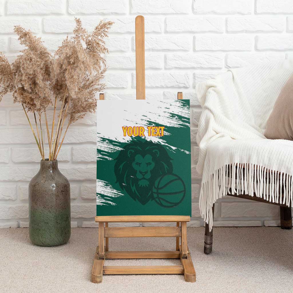 Afro Basketball Custom Cameroon Canvas Wall Art Come On Indomitable Lions - African Pride