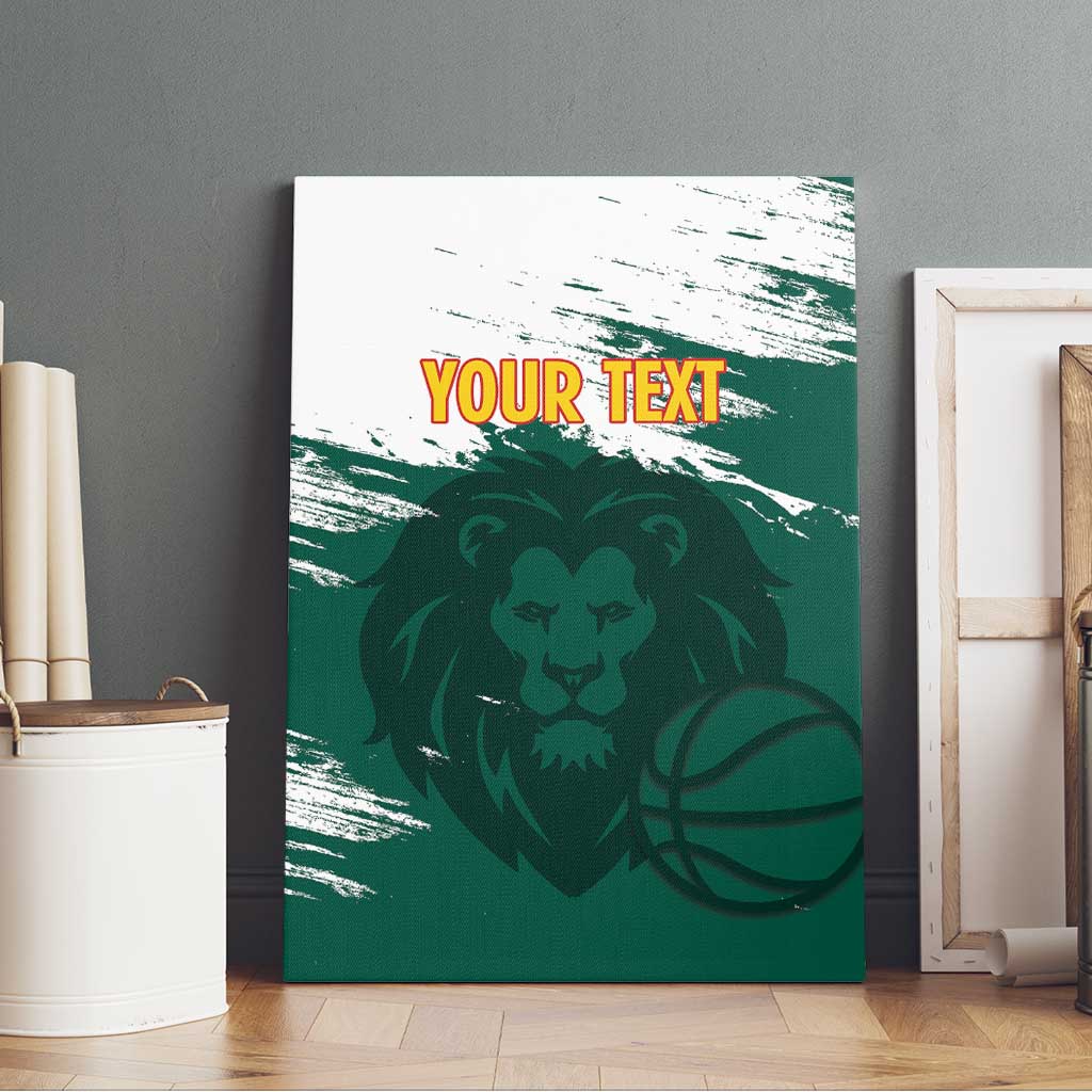 Afro Basketball Custom Cameroon Canvas Wall Art Come On Indomitable Lions - African Pride