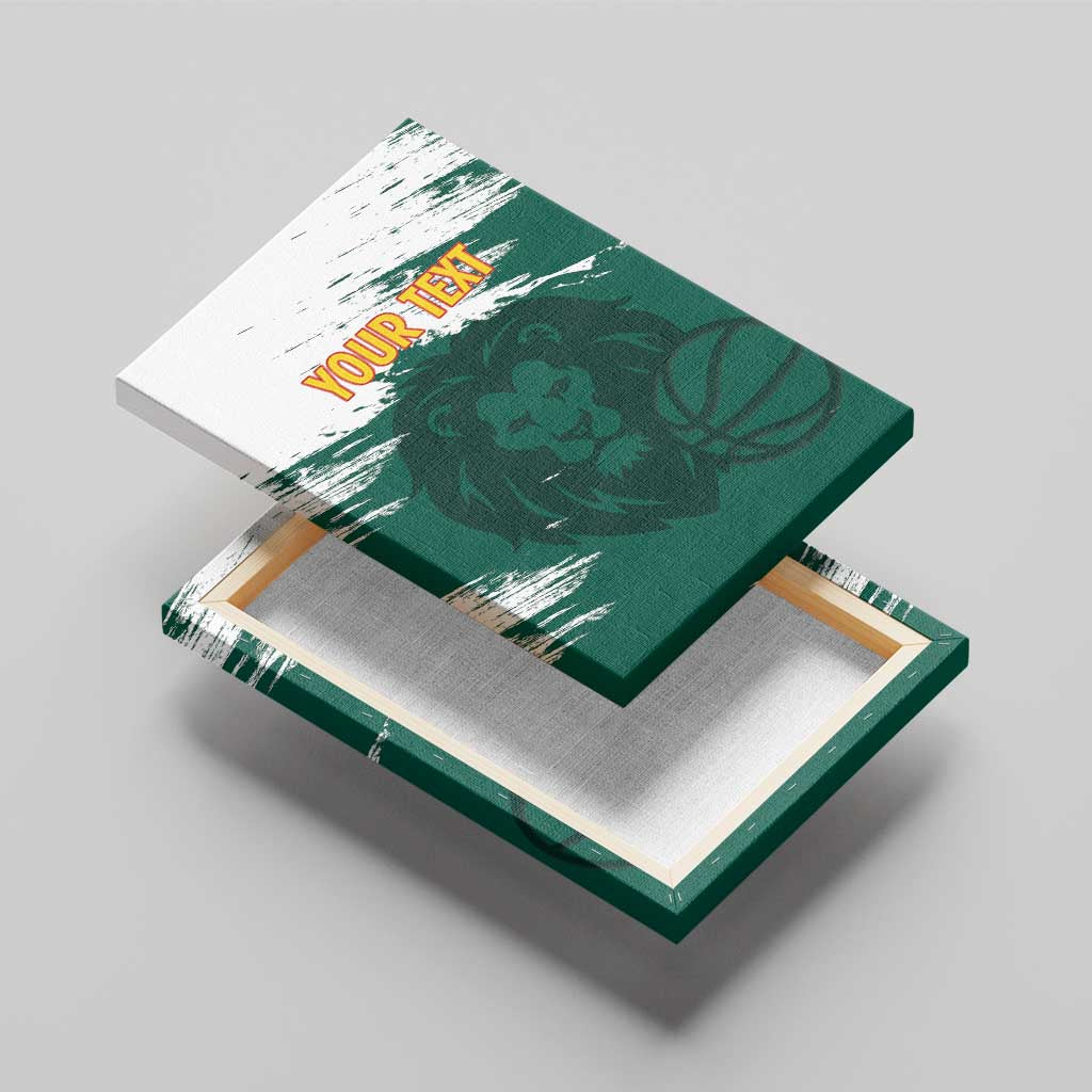 Afro Basketball Custom Cameroon Canvas Wall Art Come On Indomitable Lions - African Pride