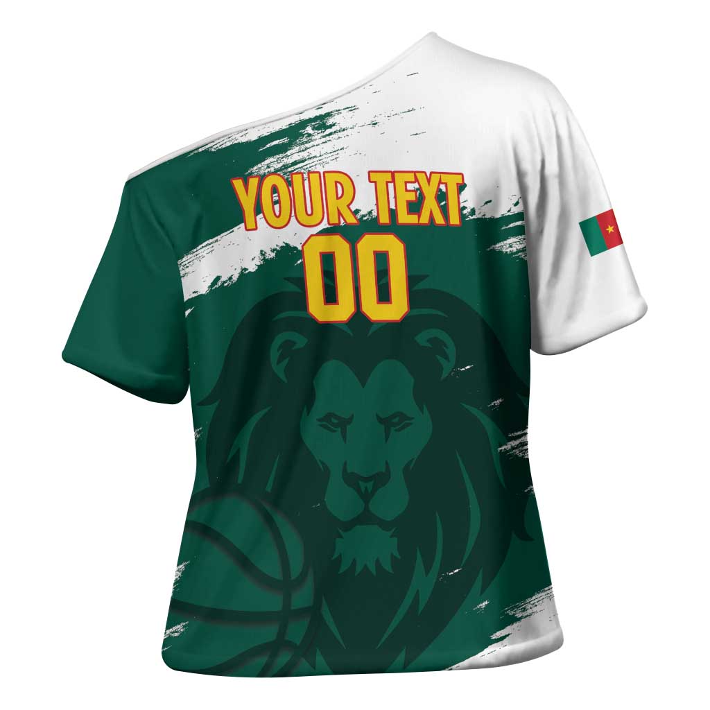 Cameroon Basketball Custom Cross Shoulder Shirt Come On Indomitable Lions
