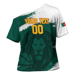 Cameroon Basketball Custom Cross Shoulder Shirt Come On Indomitable Lions