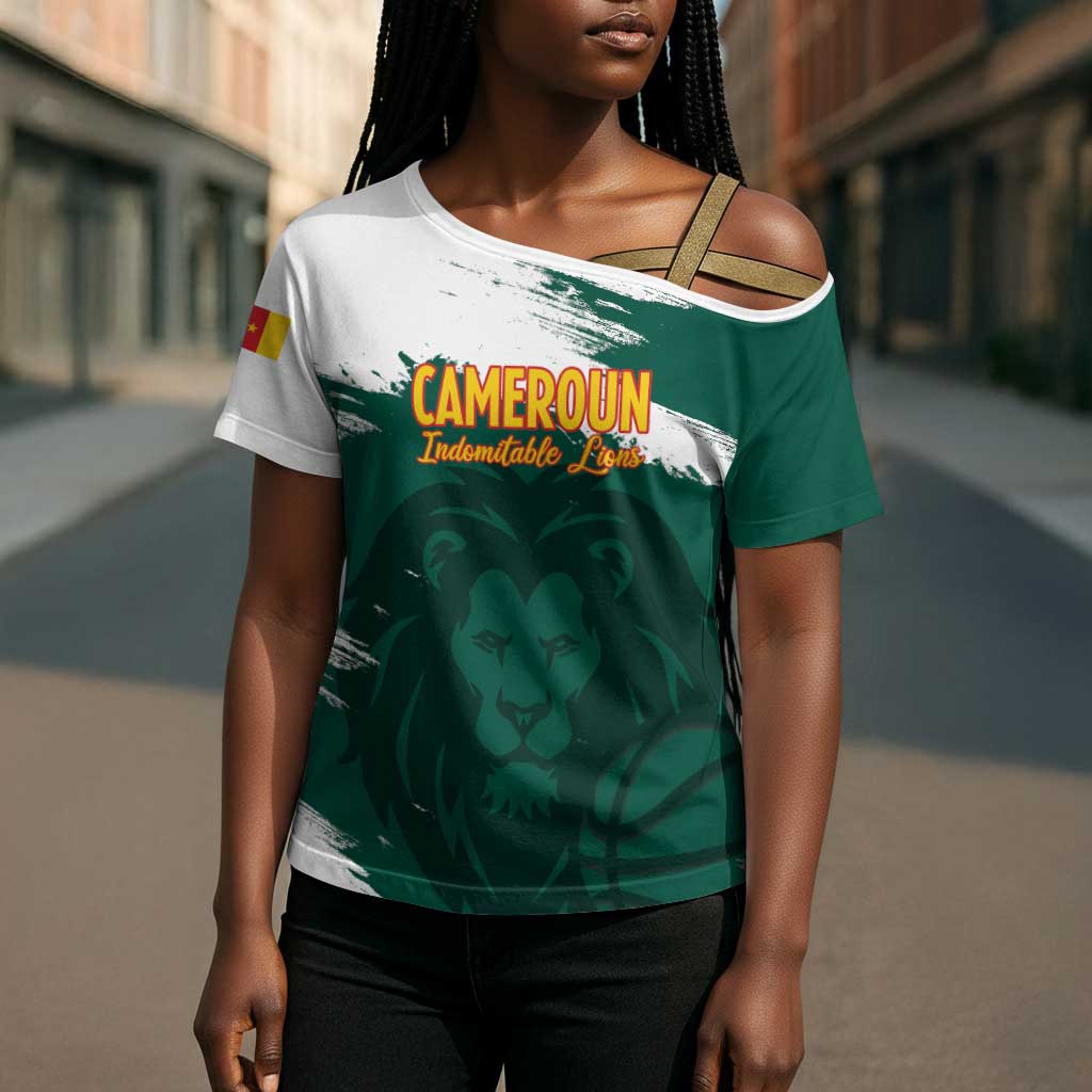 Cameroon Basketball Custom Cross Shoulder Shirt Come On Indomitable Lions