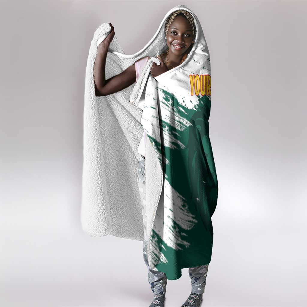 Afro Basketball Custom Cameroon Hooded Blanket Come On Indomitable Lions - African Pride