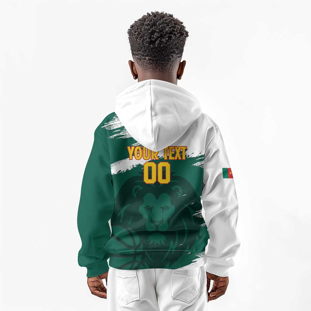 Afro Basketball Custom Cameroon Kid Hoodie Come On Indomitable Lions - African Pride