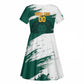 Afro Basketball Custom Cameroon Kid Short Sleeve Dress Come On Indomitable Lions - African Pride