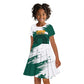 Afro Basketball Custom Cameroon Kid Short Sleeve Dress Come On Indomitable Lions - African Pride