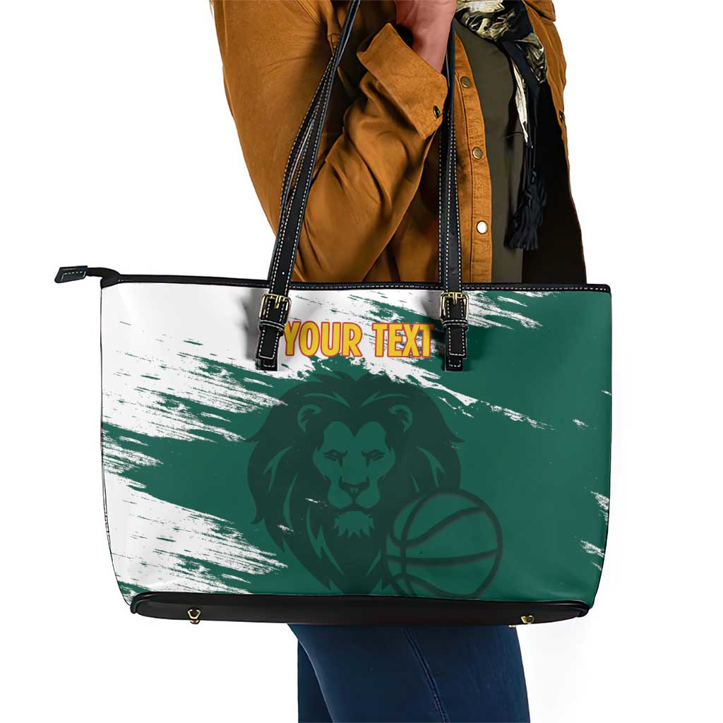 Afro Basketball Custom Cameroon Leather Tote Bag Come On Indomitable Lions - African Pride
