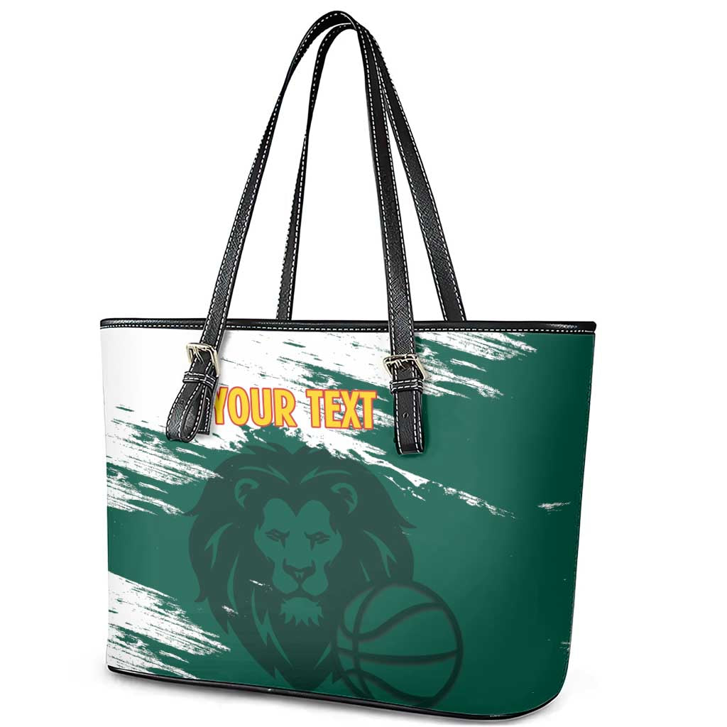 Afro Basketball Custom Cameroon Leather Tote Bag Come On Indomitable Lions - African Pride