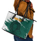 Afro Basketball Custom Cameroon Leather Tote Bag Come On Indomitable Lions - African Pride