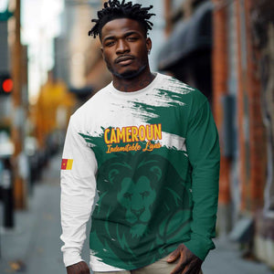 Afro Basketball Custom Cameroon Long Sleeve Shirt Come On Indomitable Lions - African Pride