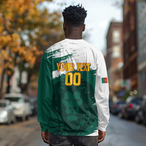 Afro Basketball Custom Cameroon Long Sleeve Shirt Come On Indomitable Lions - African Pride