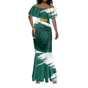 Afro Basketball Custom Cameroon Mermaid Dress Come On Indomitable Lions - African Pride