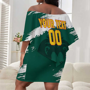 Afro Basketball Custom Cameroon Off Shoulder Short Dress Come On Indomitable Lions - African Pride