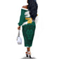 Afro Basketball Custom Cameroon Off The Shoulder Long Sleeve Dress Come On Indomitable Lions - African Pride