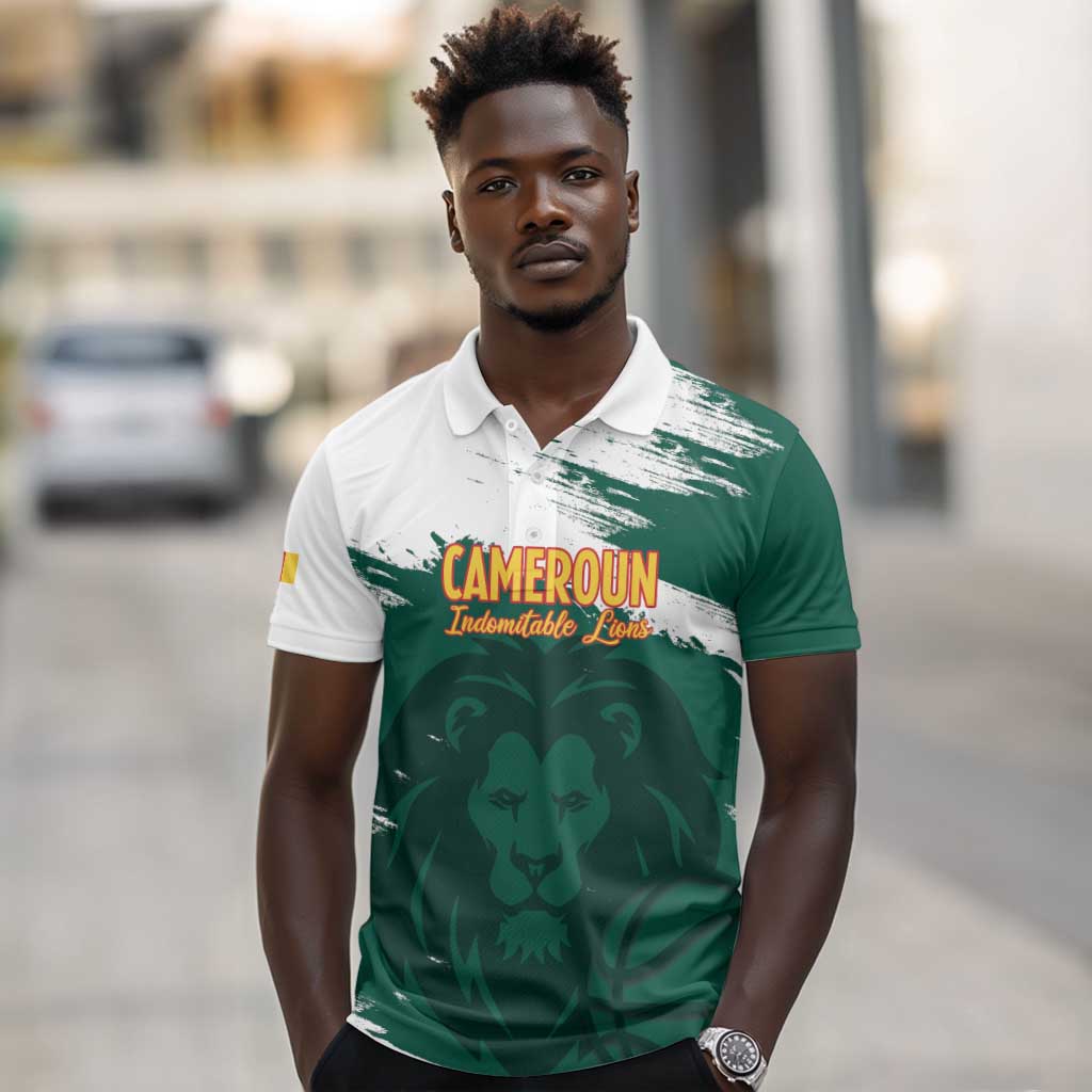 Afro Basketball Custom Cameroon Polo Shirt Come On Indomitable Lions - African Pride