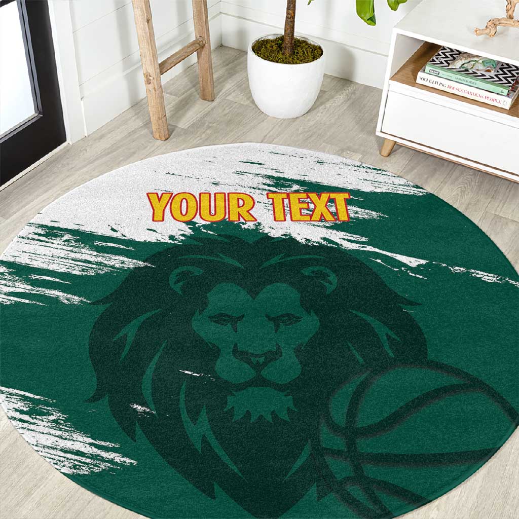 Afro Basketball Custom Cameroon Round Carpet Come On Indomitable Lions - African Pride