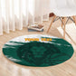 Afro Basketball Custom Cameroon Round Carpet Come On Indomitable Lions - African Pride