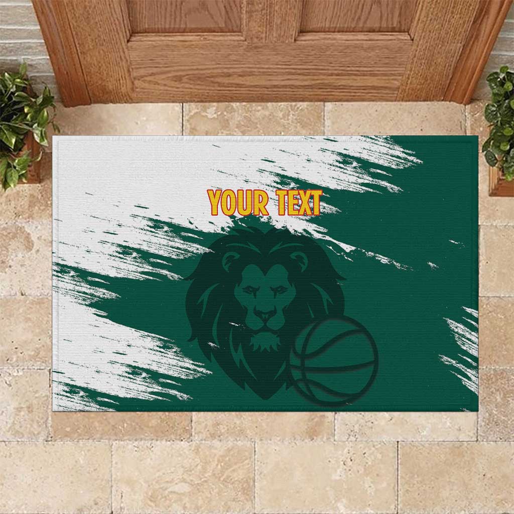 Afro Basketball Custom Cameroon Rubber Doormat Come On Indomitable Lions - African Pride