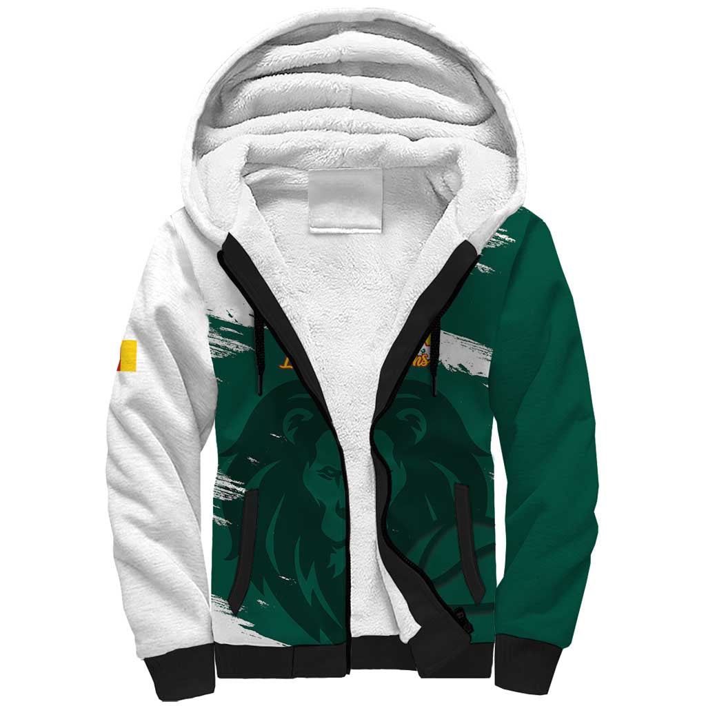 Afro Basketball Custom Cameroon Sherpa Hoodie Come On Indomitable Lions - African Pride