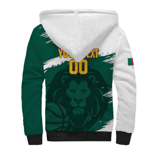 Afro Basketball Custom Cameroon Sherpa Hoodie Come On Indomitable Lions - African Pride