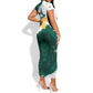 Afro Basketball Custom Cameroon Short Sleeve Bodycon Dress Come On Indomitable Lions - African Pride