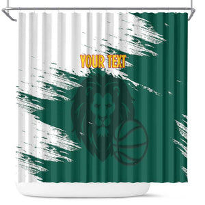 Afro Basketball Custom Cameroon Shower Curtain Come On Indomitable Lions - African Pride