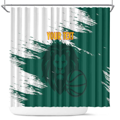 Afro Basketball Custom Cameroon Shower Curtain Come On Indomitable Lions - African Pride