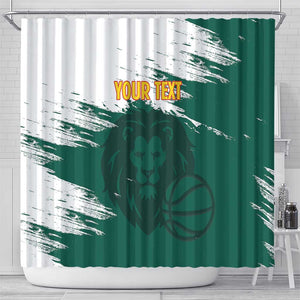 Afro Basketball Custom Cameroon Shower Curtain Come On Indomitable Lions - African Pride