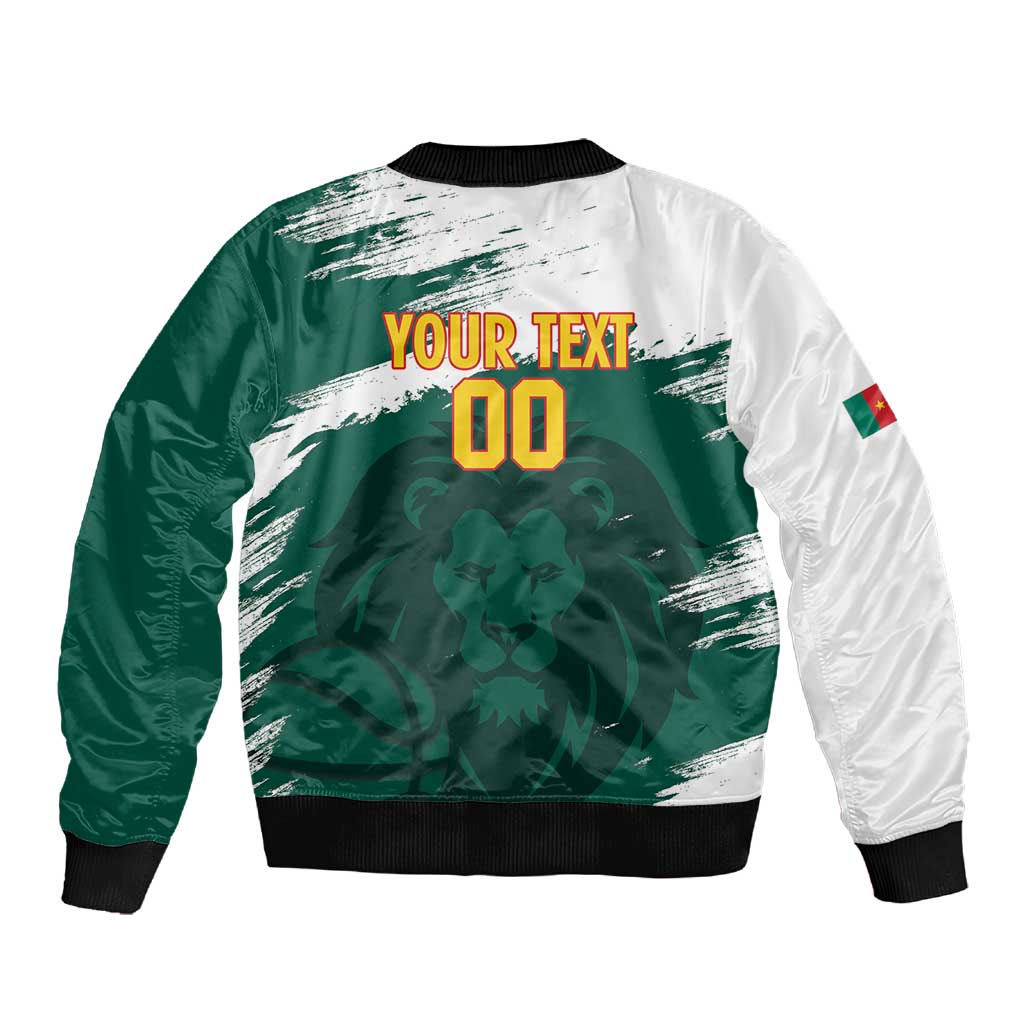 Afro Basketball Custom Cameroon Sleeve Zip Bomber Jacket Come On Indomitable Lions - African Pride