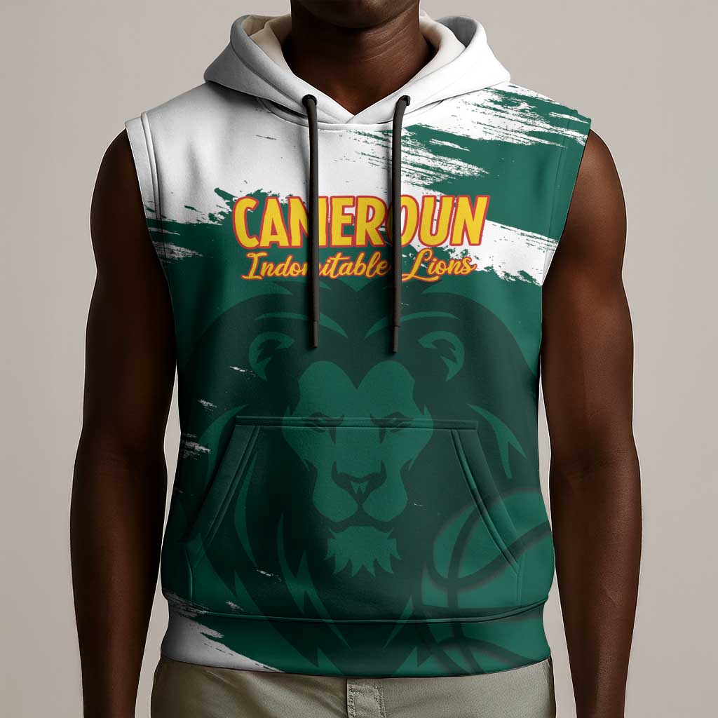 Afro Basketball Custom Cameroon Sleeveless Hoodie Come On Indomitable Lions - African Pride
