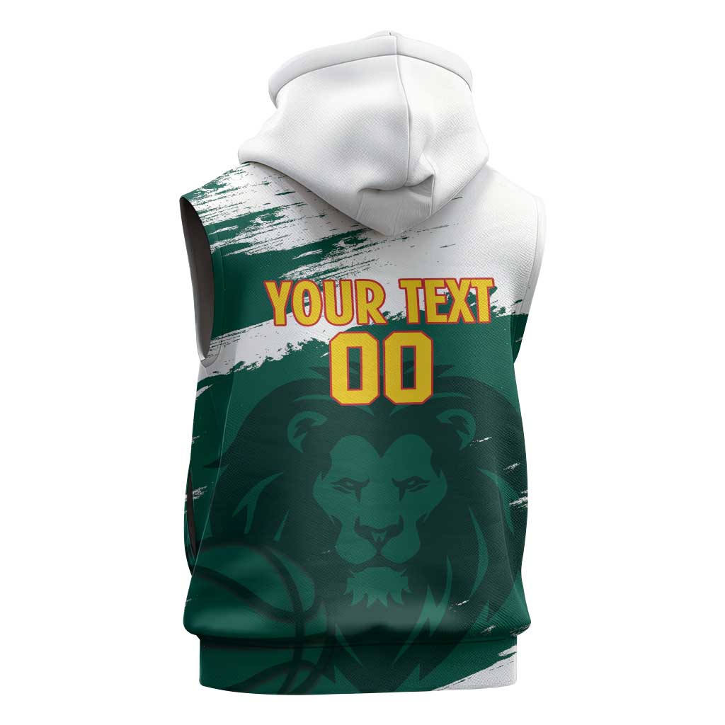 Afro Basketball Custom Cameroon Sleeveless Zip Hoodie Come On Indomitable Lions - African Pride