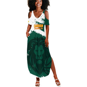 Afro Basketball Custom Cameroon Summer Maxi Dress Come On Indomitable Lions - African Pride