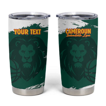 Afro Basketball Custom Cameroon Tumbler Cup Come On Indomitable Lions - African Pride