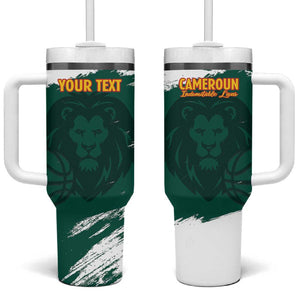 Afro Basketball Custom Cameroon Tumbler With Handle Come On Indomitable Lions - African Pride