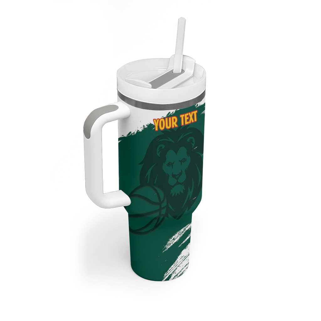 Afro Basketball Custom Cameroon Tumbler With Handle Come On Indomitable Lions - African Pride