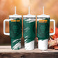 Afro Basketball Custom Cameroon Tumbler With Handle Come On Indomitable Lions - African Pride