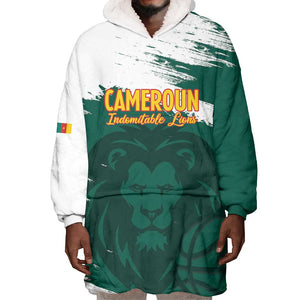 Afro Basketball Custom Cameroon Wearable Blanket Hoodie Come On Indomitable Lions - African Pride
