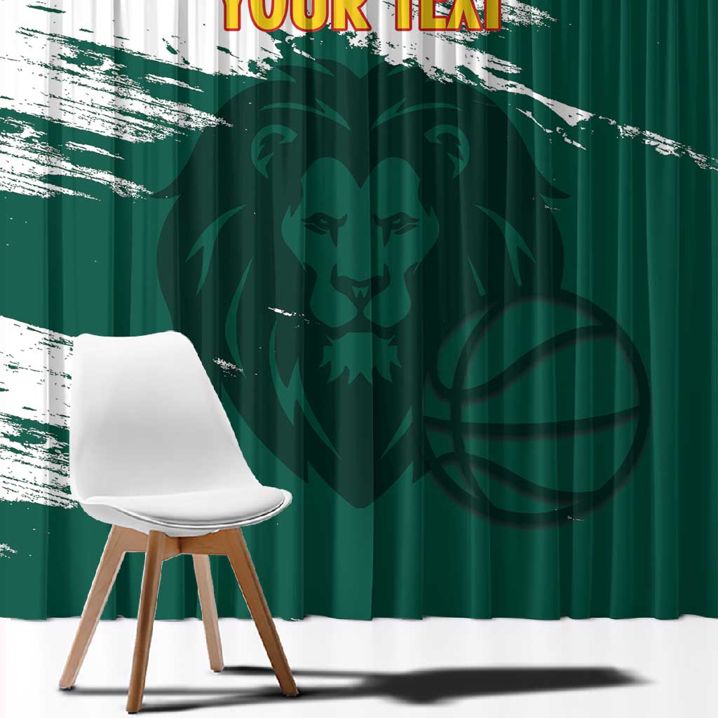 Afro Basketball Custom Cameroon Window Curtain Come On Indomitable Lions - African Pride