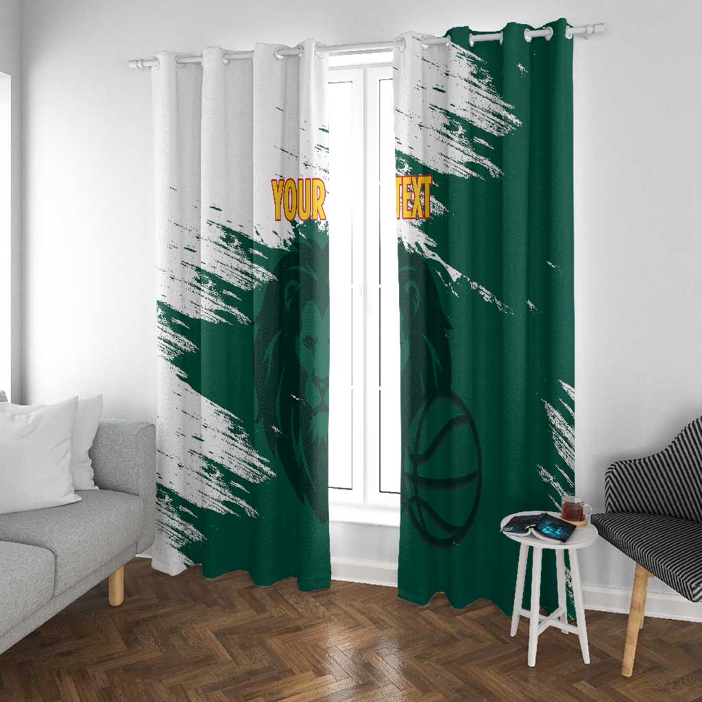 Afro Basketball Custom Cameroon Window Curtain Come On Indomitable Lions - African Pride