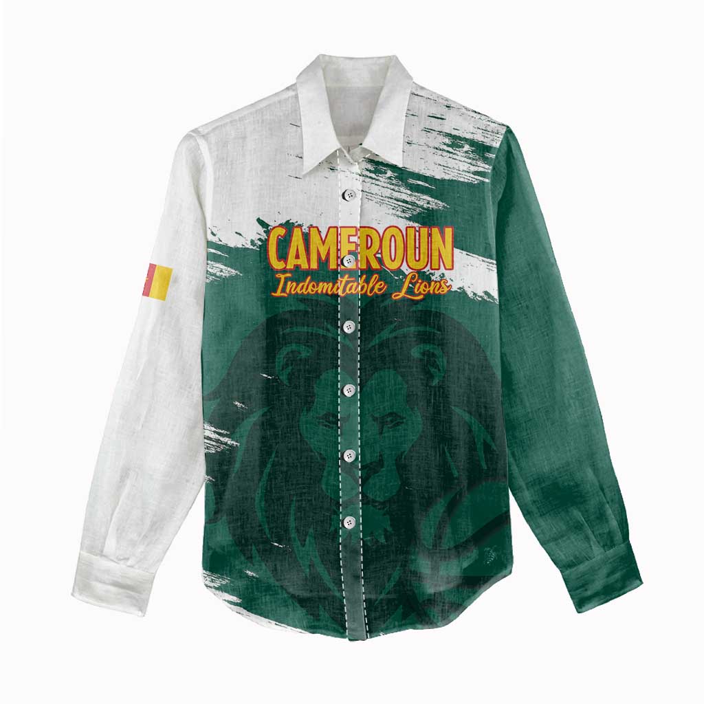 Afro Basketball Custom Cameroon Women Casual Shirt Come On Indomitable Lions - African Pride