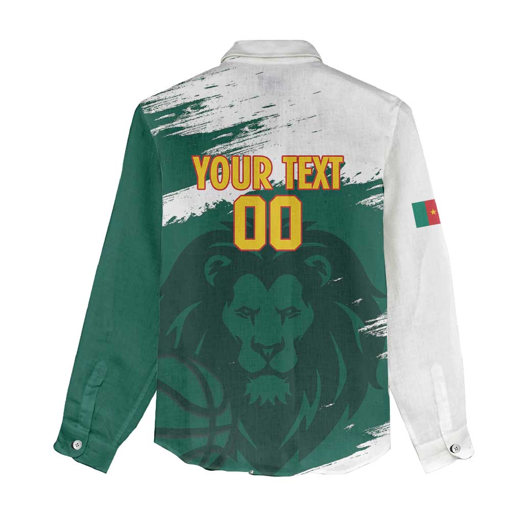Afro Basketball Custom Cameroon Women Casual Shirt Come On Indomitable Lions - African Pride