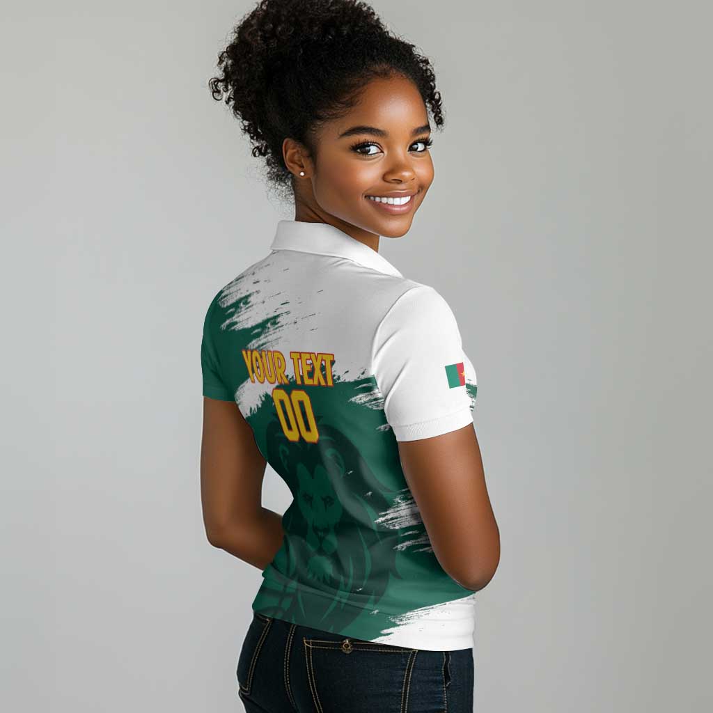 Afro Basketball Custom Cameroon Women Polo Shirt Come On Indomitable Lions - African Pride