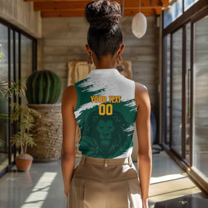 Afro Basketball Custom Cameroon Women Sleeveless Polo Shirt Come On Indomitable Lions - African Pride