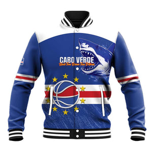 Afro Basketball Custom Cape Verde Baseball Jacket Come On Blue Sharks - African Pride