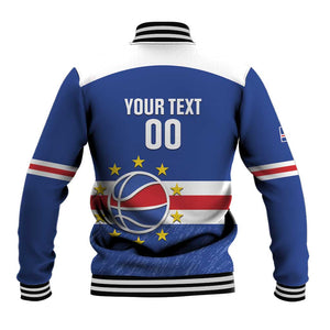 Afro Basketball Custom Cape Verde Baseball Jacket Come On Blue Sharks - African Pride