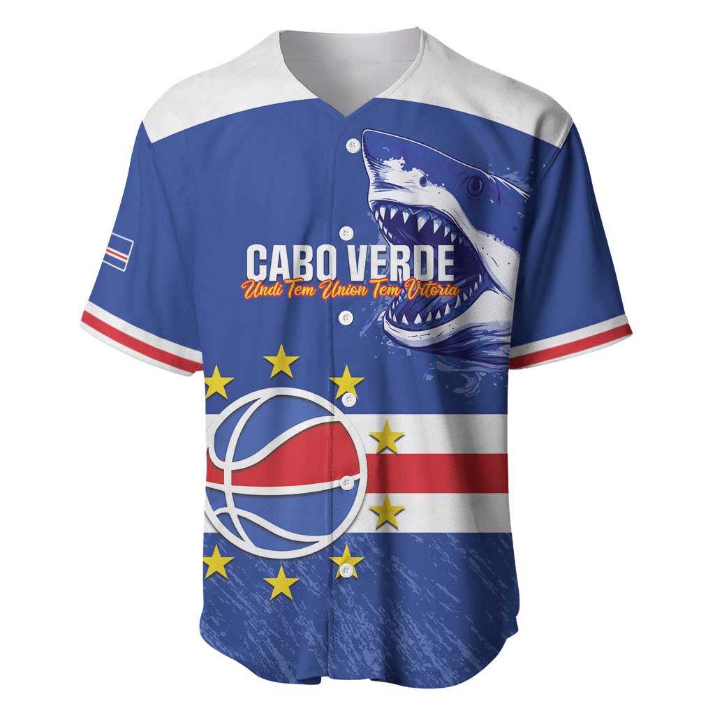 Afro Basketball Custom Cape Verde Baseball Jersey Come On Blue Sharks - African Pride