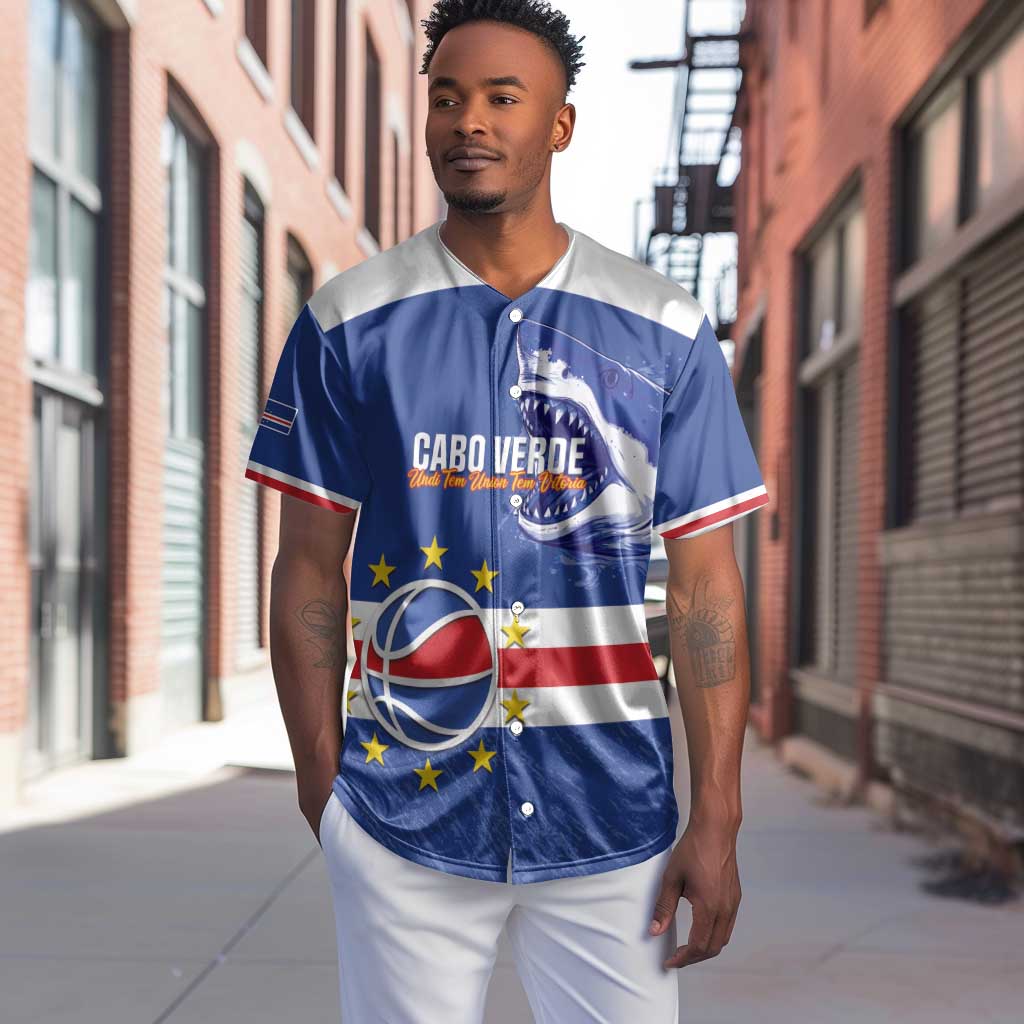 Afro Basketball Custom Cape Verde Baseball Jersey Come On Blue Sharks - African Pride